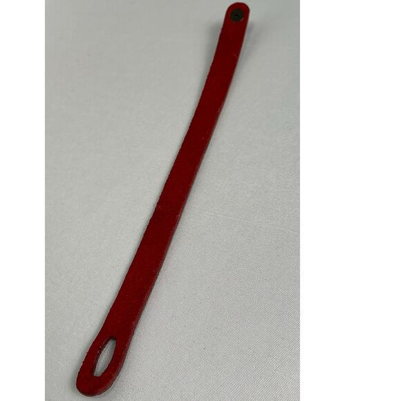 Louis Vuitton Monogram Canvas Bracelet Red leather Silver - Picture 6 of 8